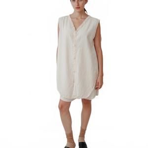 NEW WOL HIDE button down tank shirt in natural